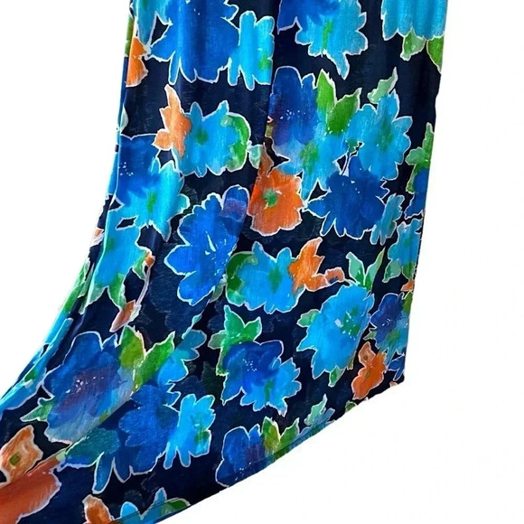 LAUREN | NWOT | SLEEVELESS MAXI COTTON TANK STYLE BLUE GREEN | SIZE: MEDIUM - Picture 4 of 9